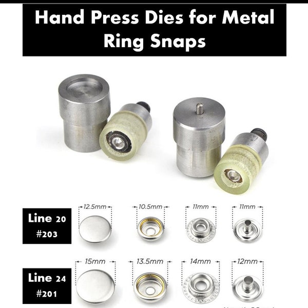 Metall Snap Dies für Handpresse - Formen für Setting #655, #633, #831, #203, #201 Metal Snaps