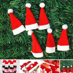 Mini Santa Hats 20ct Santa Hats for Lollipops, Wine Bottles