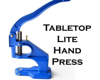 Handpers voor het plaatsen van klinknagels, doorvoertules en drukkers - stansvormen apart verkocht - lichtgewicht blauwe aluminium behuizing draagbare doorvoerpers