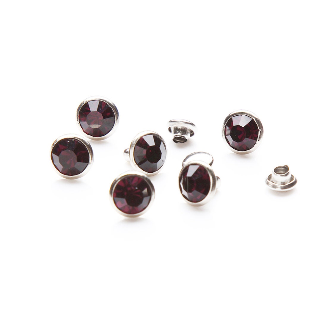 Gem Rivet Amethyst Crystal Rivets 8mm 6mm 4mm Crystal Rivets Gem | Etsy