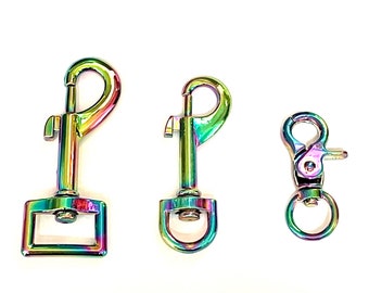 Rainbow Clasp - Rose Gold Clasp - Bolt Hook Swivel Clasp - Trigger Snap for Dog Leashes - 1ct -1
