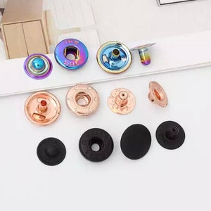 Rainbow Metal Snaps, Rose Gold Spring Snap Buttons 12.5mm Snap Button 633 831 655 Snaps 1 image 2