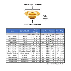 2mm 3mm 4mm 5mm 6mm 10mm Colored Grommets / Eyelets 4 image 10