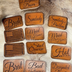 Custom leather Patches- Genuine leather patches- Personalized Patches