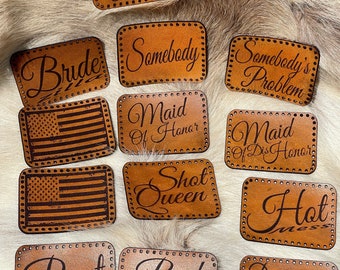 Custom leather Patches- Genuine leather patches- Personalized Patches