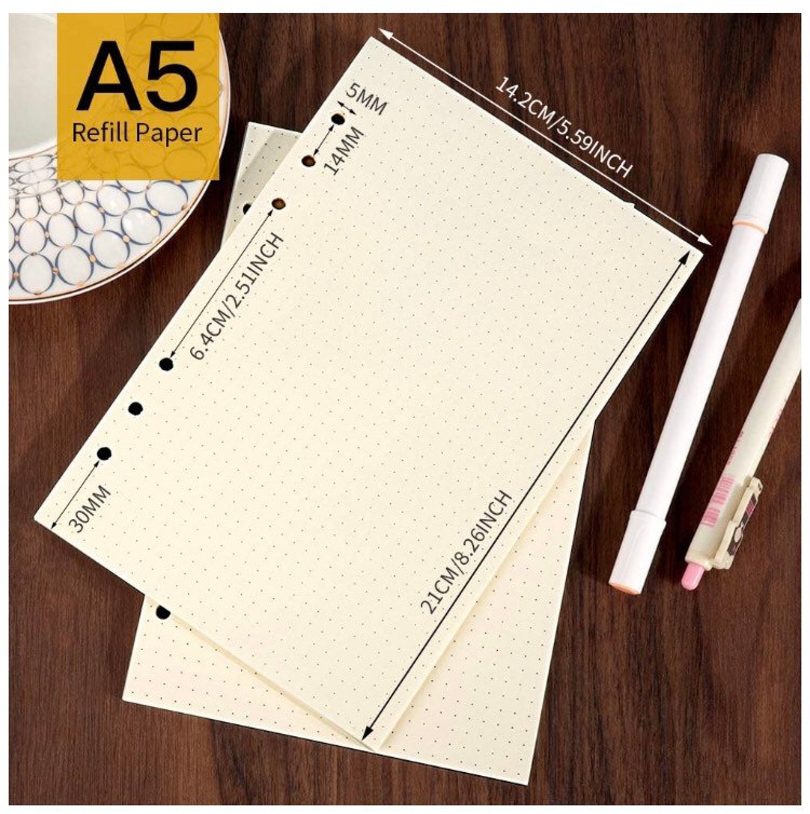 A5 binder planner insert 6 ring binder snap ring bar diy Etsy