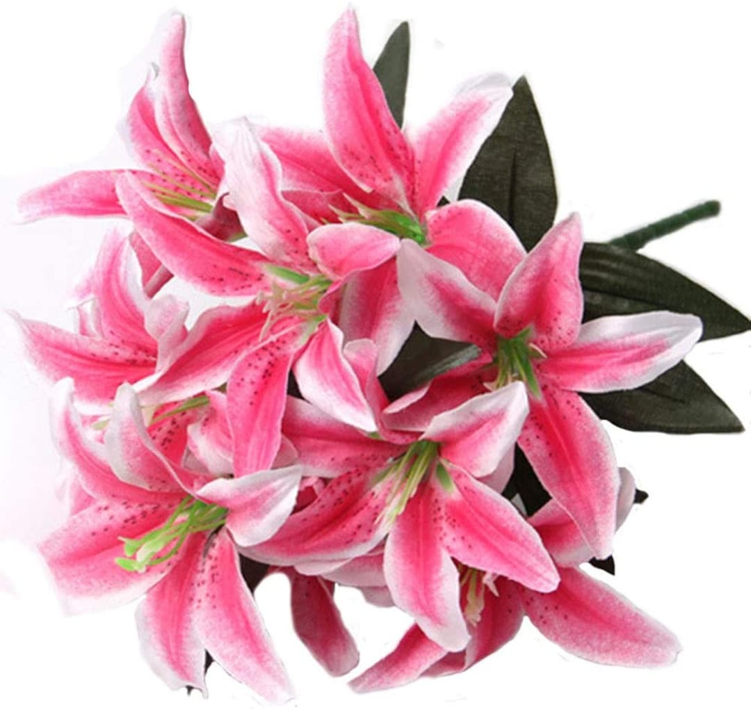 Stargazer Lily Flowers Lillies Artificial Flowers Floral Stems Real ...