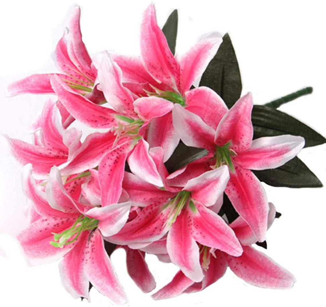 Stargazer Lily Flowers Lillies Artificial Flowers Floral Etsy