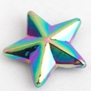 Rainbow Star Rivets - Decorative Rivets - Rainbow Metal Hardware - 10ct -P image 4