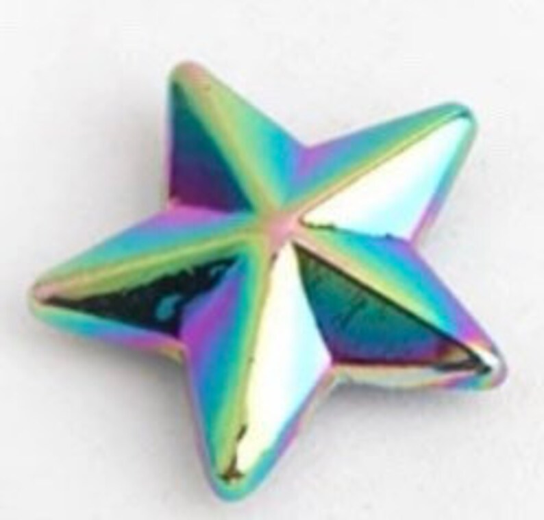 Rainbow Star Rivets - Decorative Rivets - Rainbow Metal Hardware - 10ct -P image 4
