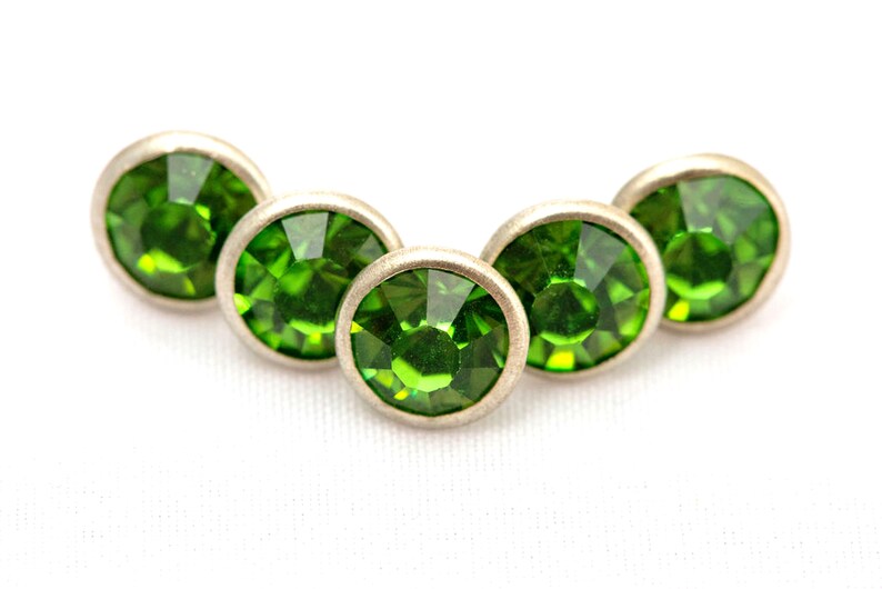 Fern Rhinestone Rivets 8mm Olive Green Crystal Rivets Gem | Etsy