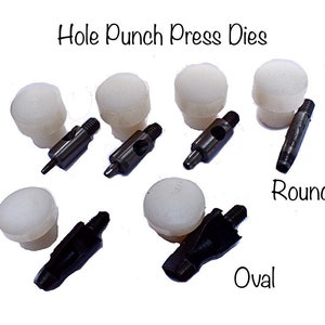 Hole Punch Press Dies for Hand Press - 2-10mm Hole Punching Dies for Setting Rivets, Grommets, and Snaps - Press Sold Separately