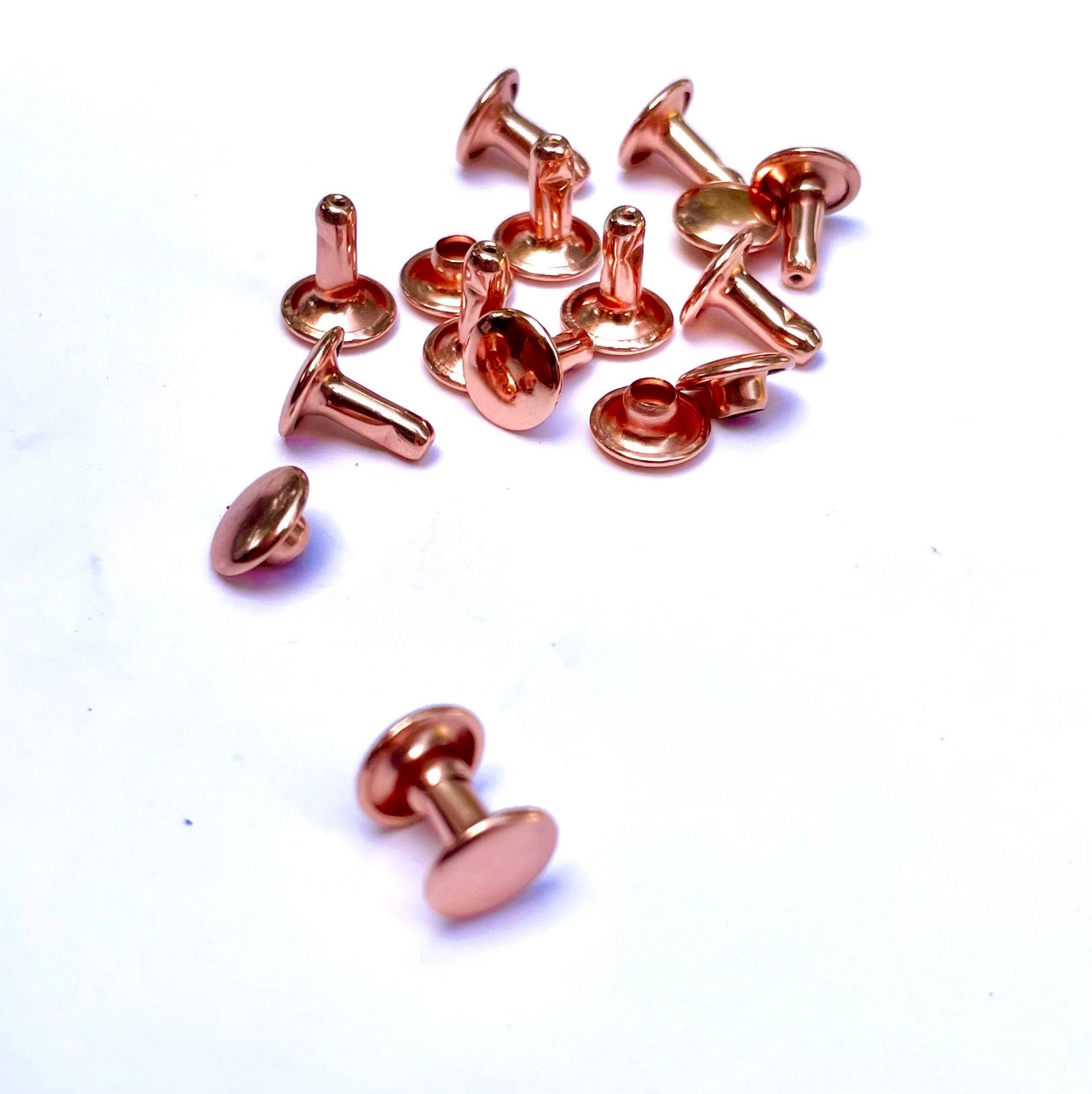 Rose Gold Rivets for Leather 50ct 8mm Rose Gold Cap Rivet Etsy