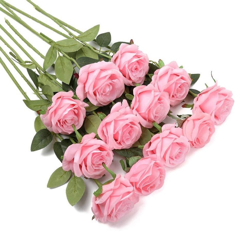 Rose Stems Realistic Silk Rose Stems Long Stem Roses Etsy