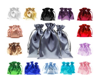 Sacs à cordon en satin | Sacs de produits à cordon | Sacs de faveur de mariage | Sacs en satin | Sacs à friandises | Sachets