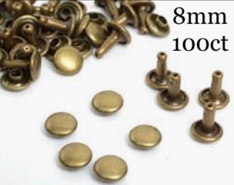 Gunmetal Rivets for Leather 100ct 8mm Small Bronze Cap Rivet Studs Fast Shipping from USA!