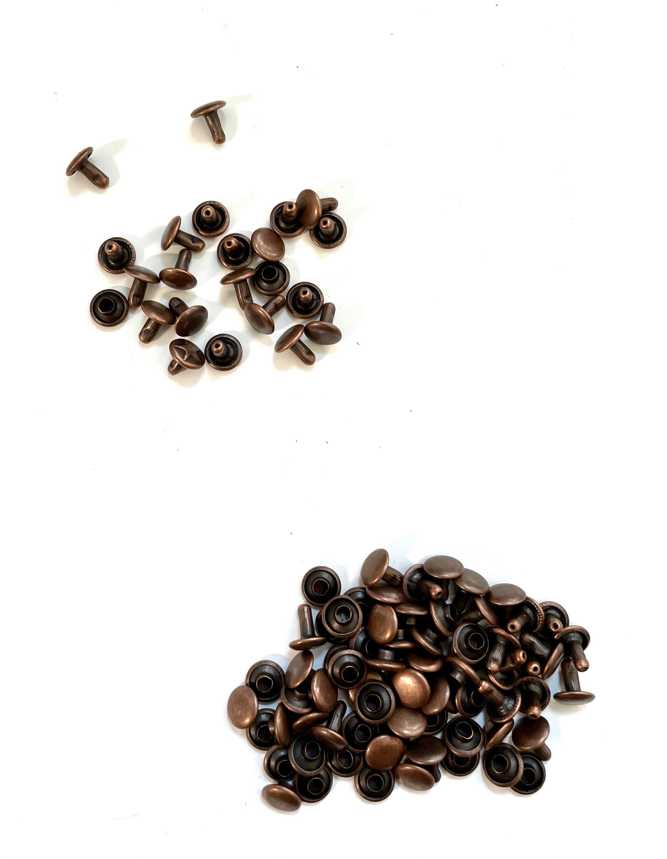 NEW Antique Copper Rivets for Leather 50ct 4mm 6mm 8mm Cap Etsy