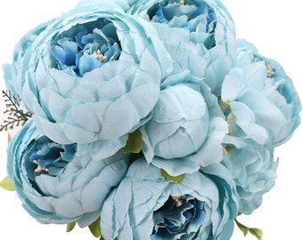 Ramos de peonía - Flores de peonía artificial - Flores de ramo de peonía - Flores de peonía de seda - Tallos florales - Peonías artificiales -P