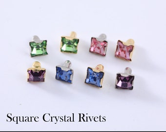 Square Crystal Rivets -P