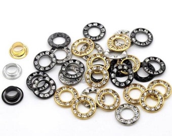 6mm 1/4” Crystal Eyelets - Crystal Grommets -P