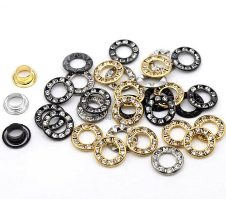 6mm 1/4 Crystal Eyelets Crystal Grommets P image 1