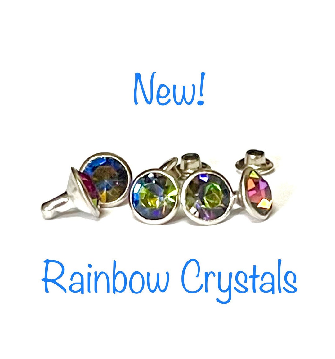 Gem Rivet Rainbow Rhinestone Rivets - Rainbow Crystal Rivets - Gem Rivets for ...