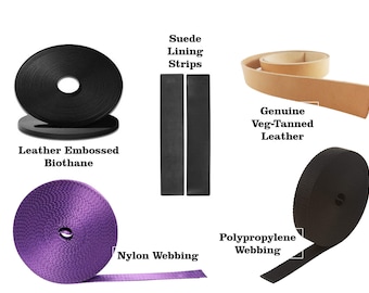 Collar Belt and Halter Straps - Biothane - Nylon - Suede - Leather - Polypropylene Webbing straps for collars, bags, straps, tack & DIY -1