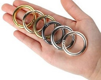 O-Ring-Karabiner – runder Auslöseverschluss für Hundehalsbänder, Gurte, Gürtel und Taschen – 1 ct