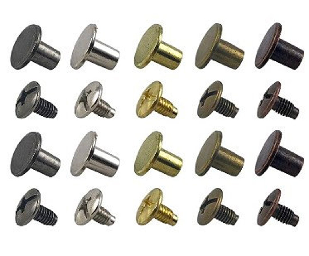 Chicago Screw Rivets - M5x6mm 10mm 12mm - Easy to Use Great for Tags ...