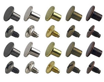 Chicago Screw Rivets - M5x6mm 10mm 12mm - Easy to use great for tags! -6
