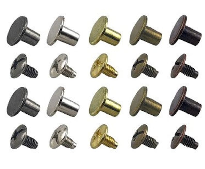 Chicago Screw Rivets M5x6mm 10mm 12mm Easy to use great for tags 3 image 3