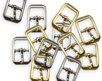 Mini buckles - 1/8" Rectangular shoe buckles - Extra Tiny doll buckles for dollmaking and small projects -P