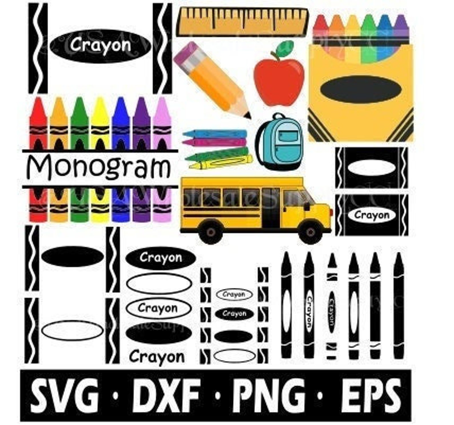 Crayon SVG Bundle - 30 Pack School Svg - Teacher Svg - Commercial Use ...