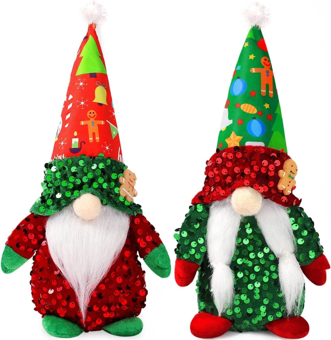 Sparkly Christmas Gnomes Set of 2 Seasonal Decor - Etsy