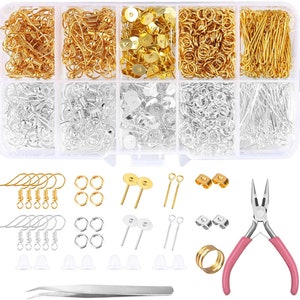 Earring Hooks for Jewelry Making with Jump Rings Backs Pliers