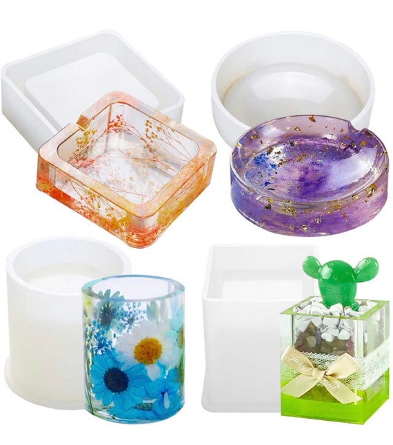 Large 4pc Resin Cup / Flower Pot / Trinket / Ash Tray Silicone