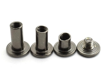 Remaches Chicago Screw - M5x6mm 10 mm 12 mm - ¡Fáciles de usar, ideales para etiquetas! -5