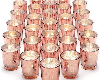 Votive Candle Holders - Speckled Glass Tealight Candle Holder - Romantische Bruiloft Tafel Bruidsfeest Decoraties - Bruiloft tafel decor -1