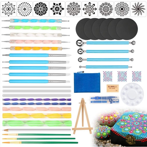 Mandala Dot Art Kit Paint Your Own Garden Rocks, Flower Pots, and Home  Decor 