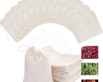 Muslin Bags | Sachet Bags | Cloth Bags | Cheesecloth Tea Bags | Gift Bags | Spice Bags | Drawstring Sack | 10ct Drawstring Bags -P