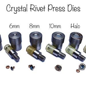 Crystal Rivet Dies for Hand Press - Dies for Setting Rivets, Grommets, and Snaps - Press Sold Separately