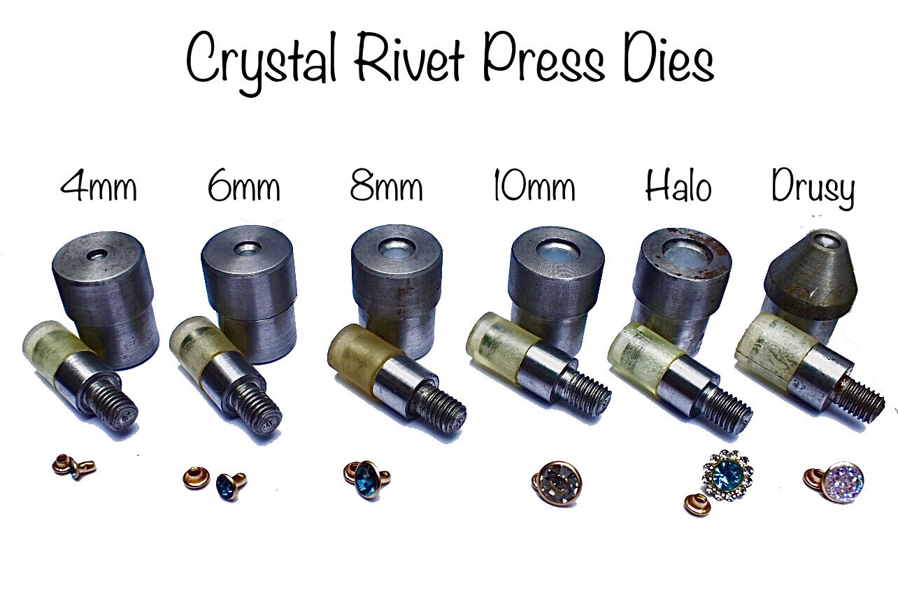 Crystal Rivets Dies 7 Sizes Available rivets Tool Rivets Press Leather  Rivet Setter Rivet Press Dies Rivet Press Setting Tool Set Kit 