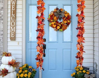 Fall Garland - Autumn leaves garland - Fall Decor - Mantle Decor - Thanksgiving Decor -1