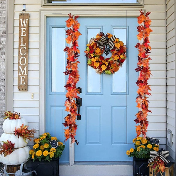 Fall Garland - Autumn leaves garland - Fall Decor - Mantle Decor - Thanksgiving Decor -1