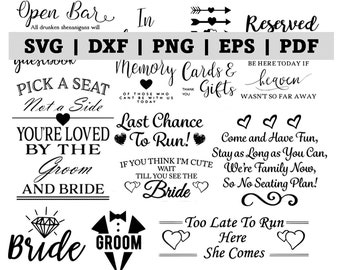 Wedding Svg bundle - Wedding Sign SVG Dxf Png Eps PDFs - Mr Mrs svg