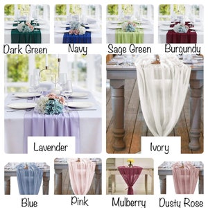 Table runner 10ft Chiffon Table Runner Romantic Wedding Runner Bridal Party Decorations Wedding table decor Drapery Arch Decor image 9