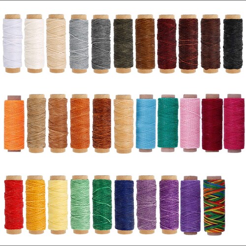 Waxed Thread for Leather Sewing Thick Colored Thread for Etsy