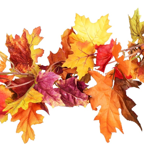 Fall Garland - Autumn leaves garland - Fall Decor - Mantle Decor - Thanksgiving Decor -P