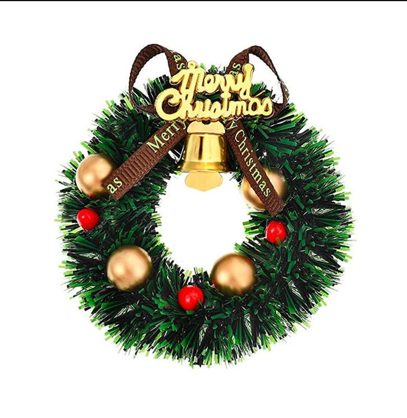 Christmas Wreaths Mini Christmas Wreaths for Christmas Villages, Dollhouses, Giftwrap, and Christmas Decor P image 1