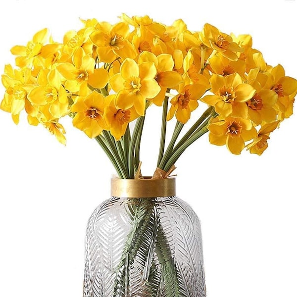 Daffodil Spring Flowers - Daffodil Bouquet - Silk Artificial Flowers - Floral Stems - Artificial Daffodils - Silk Narcissus Flowers -P